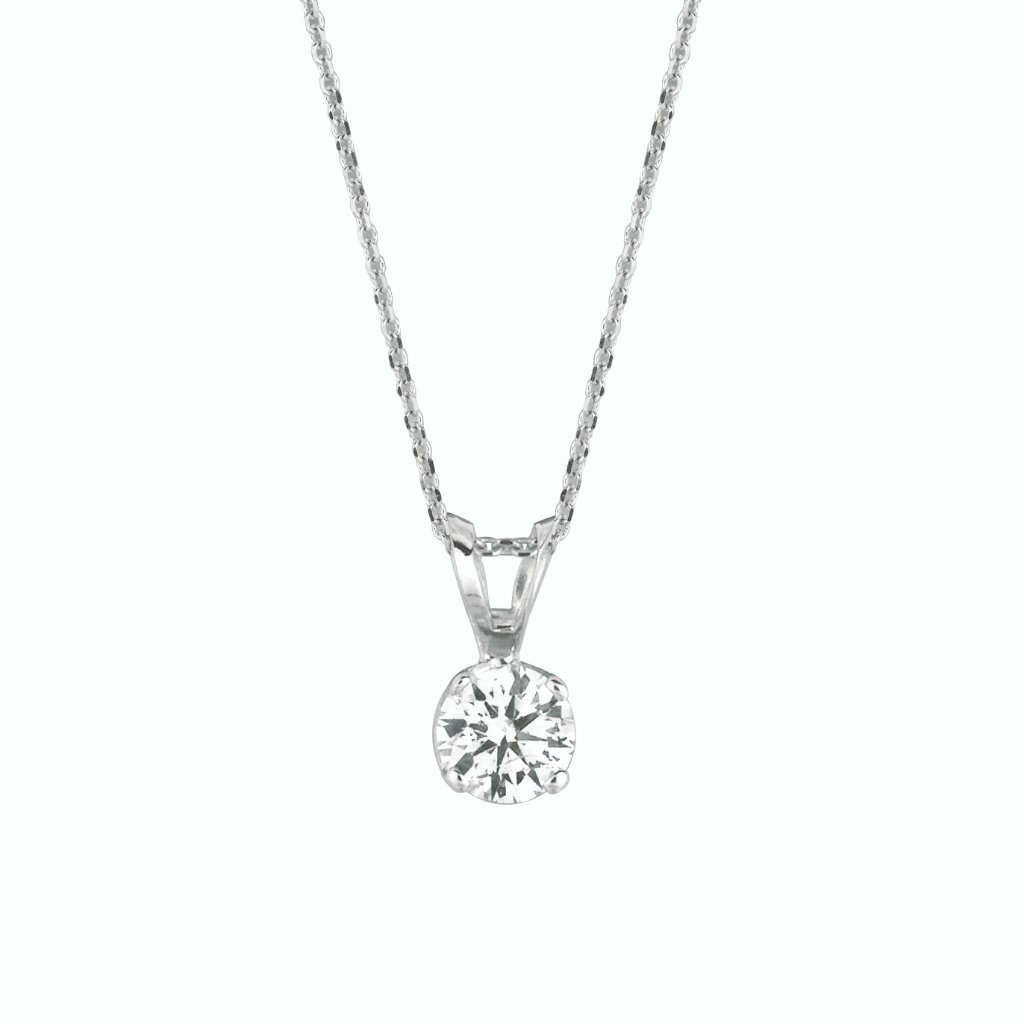 010 Carat Natural Diamond Solitaire Necklace 14k 250$